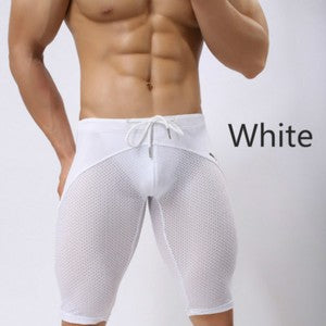 Men Swim Jammers Quick Dry Swimming Shorts Drawstring Swimwear Trunks Plain