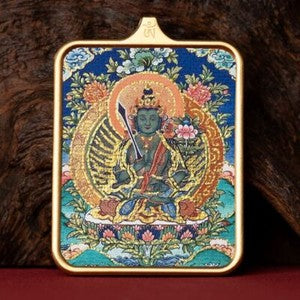 Tibetan Thangka Pendant Lhamo Jambhala Green Tara Amulet Car Hang Buddhist Charm