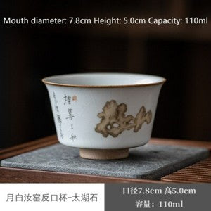 China Tradition Song Dynasty Gongfu Tea Cup Porcelain Cup Kung Fu Tea Set Decor