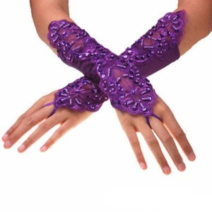 Lace Satin Gloves Thin Long Bride Wedding Party Arm Elbow
