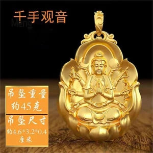 Gilt Zodiac Signs Buddha Eight Guardian Spirits Pendant Handicraft Amulets