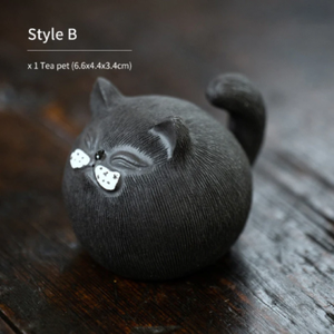 Yixing Purple Clay Tea Pet Cute Cat Tea Ceremony Accessories