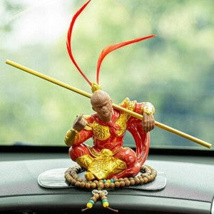 Car Decor Car Monkey King Figurine Sun Wukong Statue Creative Car Decorations