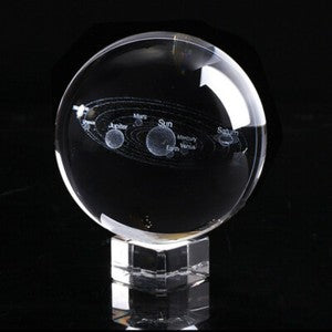 Laser Engraved Solar System Ball 3D Miniature Planets Model Sphere Glass Globe