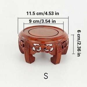Mahogany Wood Carving Base Serving Tray Pedestal Square Teapot Display Stand