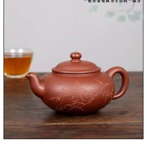 260cc chinese Yixing Handmade Zisha teapot DiCaoQing clay BianYing Hu Tea Pot