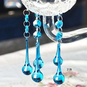 Crystal Glass Hanging Raindrops Lighting Ornament Chandelier Prism Part 5.3*0.8"