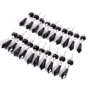 20pcs Crystal Chandelier Lamp Icicle Prisms Parts Hanging Drops Pendants 38mm