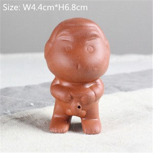 China Novelty Tea Play Statue Pee Doll Smile Buddha Monk Wealth Bring Tea Pet