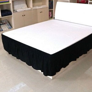 16'' Solid Elastic Bed Skirt Dust Ruffle Pleat Wrap Around Bedding Spread Cover