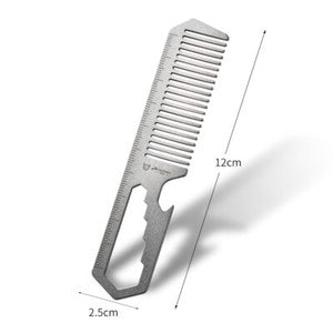 Titanium Hair Beared Comb Anti Static Pocket Multi Tool Bottle Opener Wrench EDC
