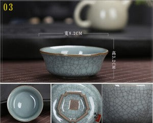 Marked Tea Cup Crackle Glaze Brother Kiln Porcelain Cup Longquan Celadon Cup Tea
