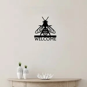 Honey Bee Welcome Sign Pretty Artwork Wall Stickers Beautiful Shape decoration