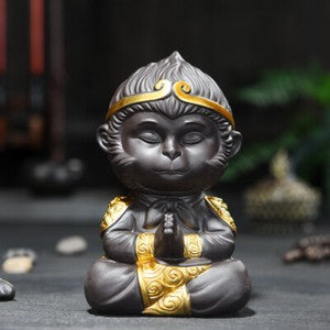 Chinese Purple Clay Kung Fu Tea Set Tea Pet Monkey King Tea Accessories Home Pet