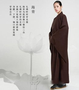 New Buddhist Monk Shaolin Kung Fu Suit Meditation Haiqing Robe Long Gown Dress