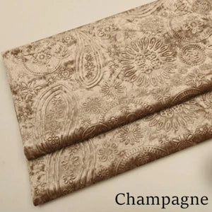 Embossing Floral Fabric Velvet Cloth Vintage for Sofa Cushions Cover Tablecloth