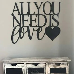 Metal Wall Art - All You Need Is Love Wrought Iron Crafts Ornaments Artwork