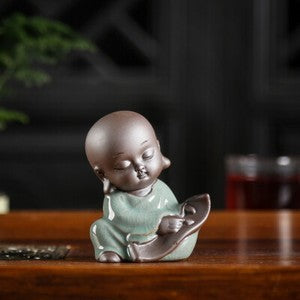 On Sales Porcelain Tea Pet Monk Statue Small Size Table Ornament Decoration New