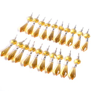 20pcs Crystal Chandelier Lamp Icicle Prisms Parts Hanging Drops Pendants 38mm