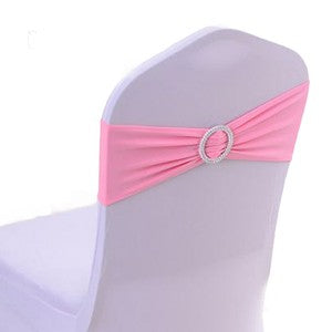 10/25/50/100x Spandex Stretch Chair Sashes Bows Band Wedding Party Banquet Decor
