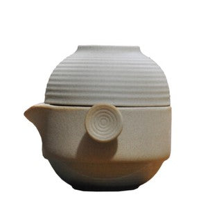 Portable Tea Set Ceramic Pottery Tea Pot With Infuser Holes Matching Tea Cup New