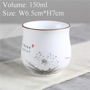 China Porcelain Master Cup Handpainted Tea Cup Multi Pattern 3.4oz Office Cups