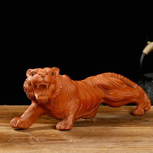 Creative Tea Pet Statue Tiger Handmade Artware Animal Zisha Purple Clay Tea Play