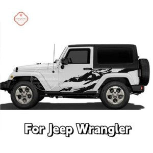 For Jeep Wrangler Rubicon Sahara Side Door Decals Graphics Mountain Car Sticker