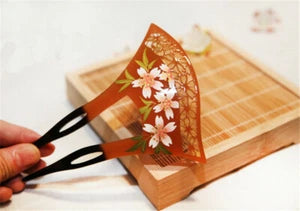 Acrylic Sakura Hollow out Hairpin Comb Kanzashi Japanese for Kimono Geisha Gift
