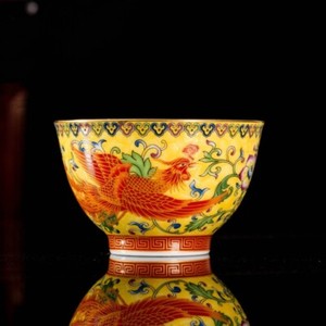 Chinese Tea Cup Dragon Phoenix Print Master Cup 85ml Porcelain Cup Of Tea China