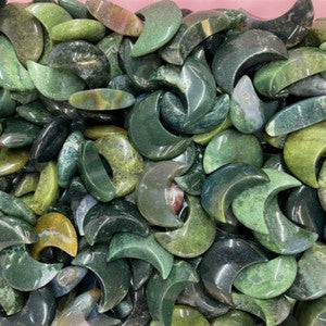 20pcs Natural Quartz Stone Gemstone Crescent Moon Shape DIY Jewelry Making 30mm