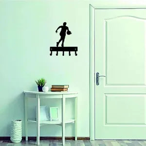 Basketball Player Sport - Key Hooks Holder Wall Mounted Hook Up Decoration Wall