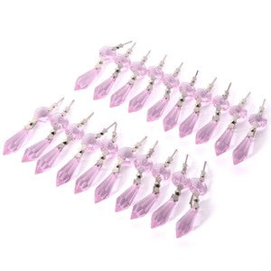 20pcs Crystal Chandelier Lamp Icicle Prisms Parts Hanging Drops Pendants 38mm