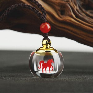 Stainless Steel Chinese zodiac Airtight Container Pendant Necklace Chain Gifts