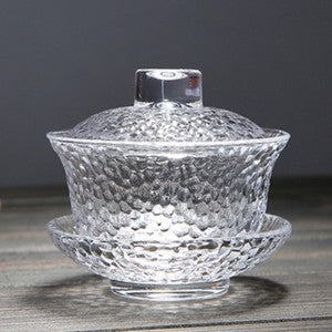 Japanese Style Glass Teaware Gaiwan Tureen Cup Bowl Kungfu Tea Set with Saucer