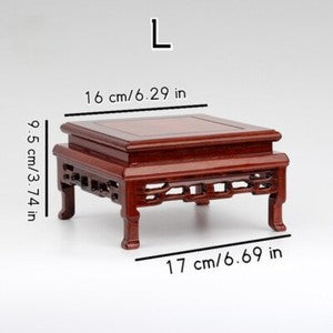 Square Wooden Base Shelf Fish Tank Flower Vase Bonsai Display Pot Stand Tea Tray