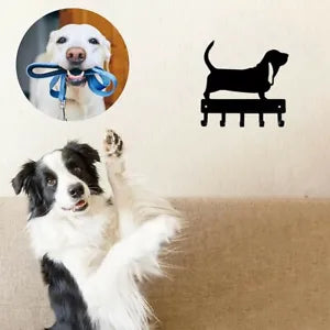 Basset Hound Dog - Key Hooks Wall Mounted Hook Up Metal Pendant Wall Art Home