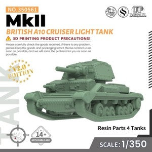 SS561 1/200/350/700 Military Model Kit British A10 Cruiser MkII Light Tank