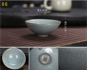 Marked Tea Cup Crackle Glaze Brother Kiln Porcelain Cup Longquan Celadon Cup Tea