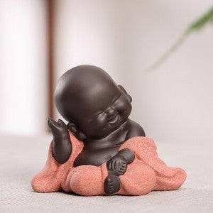 Purple Clay Tea Pet Artware Buddha Small Size Table Decoration Holiday Gift New