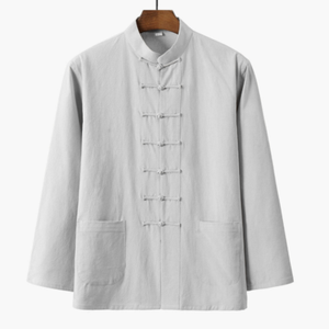 Chinese Men Tang Suit Top Frog Button Shirt Coat Tai Chi Kung Fu Martial Arts
