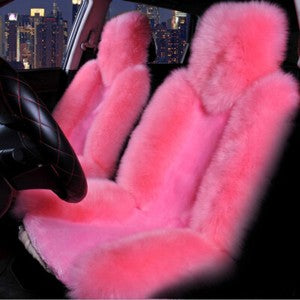 2PCS Genuine Australian Sheepskin Fur Long Wool Car Front Seat Cover Warm Winter