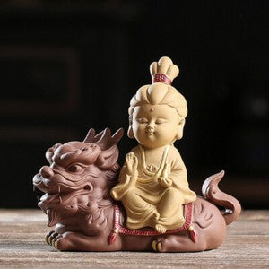 China Artware Yixing Zisha Tea Pet Buddha Statue Avalokitesvara Bodhisattva New