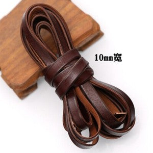 Coffee Genuine Real Leather Flat Cord DIY Crafts Strap Rope String Bracelet Long