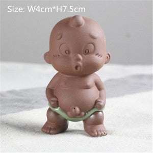 China Novelty Tea Play Statue Pee Doll Smile Buddha Monk Wealth Bring Tea Pet