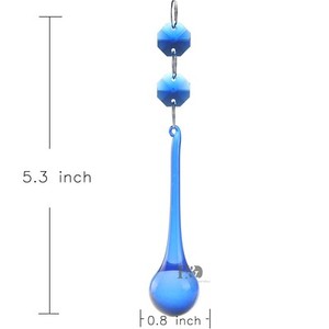 Crystal Glass Hanging Raindrops Lighting Ornament Chandelier Prism Part 5.3*0.8"