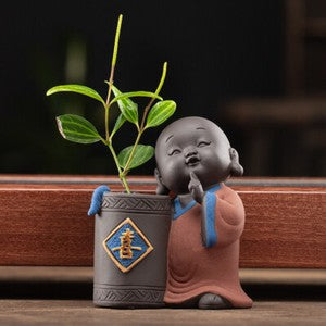 tea pet yixing zisha purple clay mascot mini vase Happiness wealth longevity new