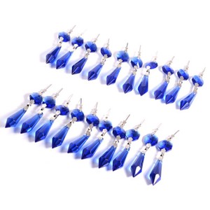 20pcs Crystal Chandelier Lamp Icicle Prisms Parts Hanging Drops Pendants 38mm