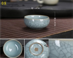 Marked Tea Cup Crackle Glaze Brother Kiln Porcelain Cup Longquan Celadon Cup Tea