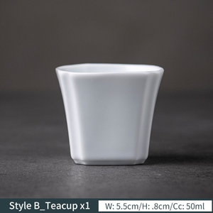 Square Ceramic Teacup Porcelain Tea Cup 50ml
